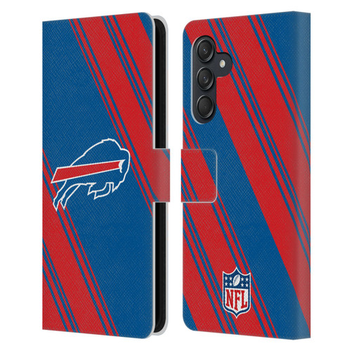 NFL Buffalo Bills Artwork Stripes Leather Book Wallet Case Cover For Samsung Galaxy M55 5G
