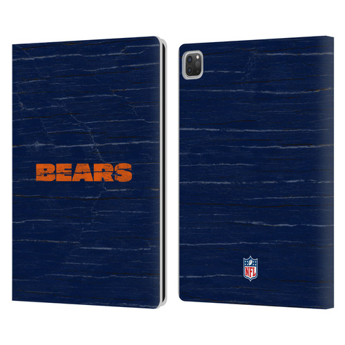 NFL Chicago Bears Logo Distressed Look Leather Book Wallet Case Cover For Apple iPad Pro 13 M4 2024