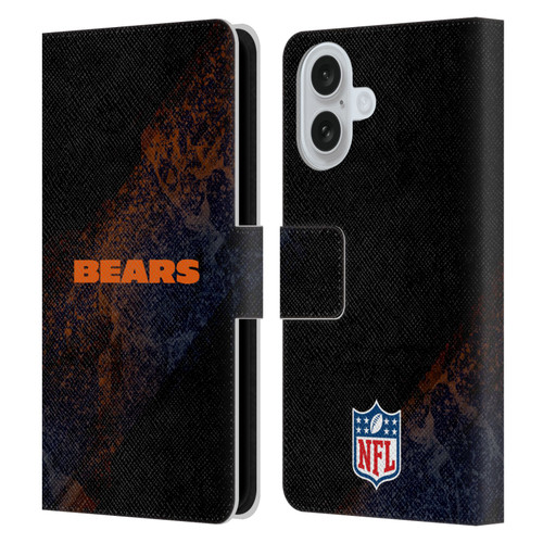 NFL Chicago Bears Logo Blur Leather Book Wallet Case Cover For Apple iPhone 16
