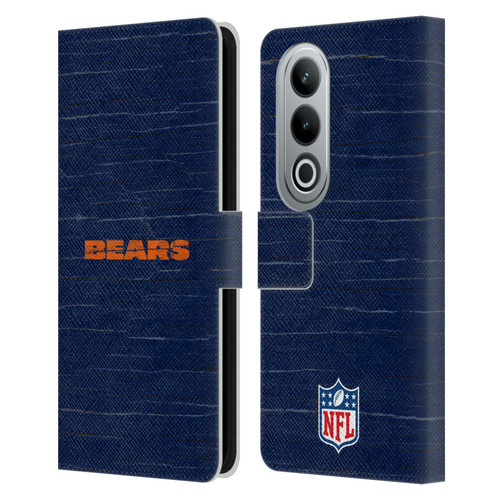 NFL Chicago Bears Logo Distressed Look Leather Book Wallet Case Cover For OPPO OnePlus Ace 3V 5G