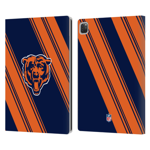 NFL Chicago Bears Artwork Stripes Leather Book Wallet Case Cover For Apple iPad Pro 13 M4 2024