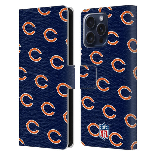 NFL Chicago Bears Artwork Patterns Leather Book Wallet Case Cover For Apple iPhone 16 Pro Max