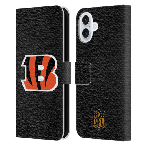 NFL Cincinnati Bengals Logo Football Leather Book Wallet Case Cover For Apple iPhone 16 Plus
