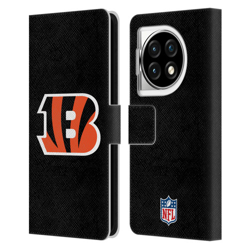 NFL Cincinnati Bengals Logo Plain Leather Book Wallet Case Cover For OPPO OnePlus Ace 3 5G