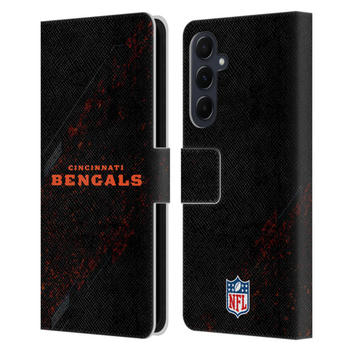 NFL Cincinnati Bengals Logo Blur Leather Book Wallet Case Cover For Samsung Galaxy A55 5G