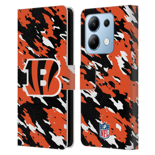 NFL Cincinnati Bengals Logo Camou Leather Book Wallet Case Cover For Xiaomi Redmi Note 13/13 Pro 5G