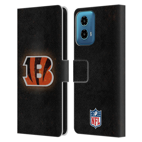 NFL Cincinnati Bengals Artwork LED Leather Book Wallet Case Cover For Motorola Moto G34 5G