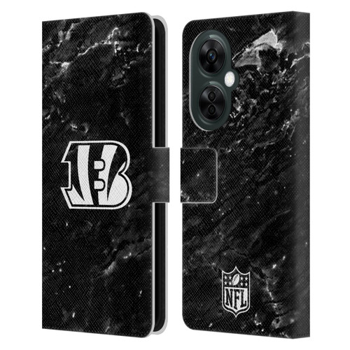 NFL Cincinnati Bengals Artwork Marble Leather Book Wallet Case Cover For OnePlus Nord CE 3 Lite 5G