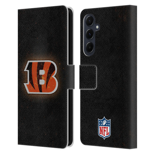 NFL Cincinnati Bengals Artwork LED Leather Book Wallet Case Cover For Samsung Galaxy A55 5G