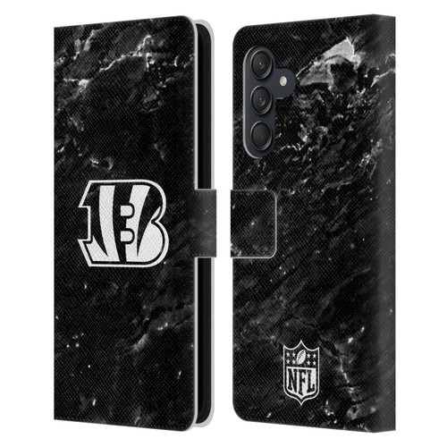 NFL Cincinnati Bengals Artwork Marble Leather Book Wallet Case Cover For Samsung Galaxy M55 5G