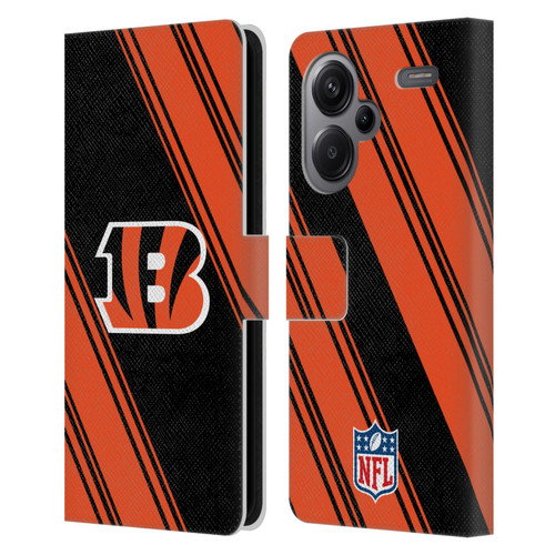 NFL Cincinnati Bengals Artwork Stripes Leather Book Wallet Case Cover For Xiaomi Redmi Note 13 Pro Plus 5G