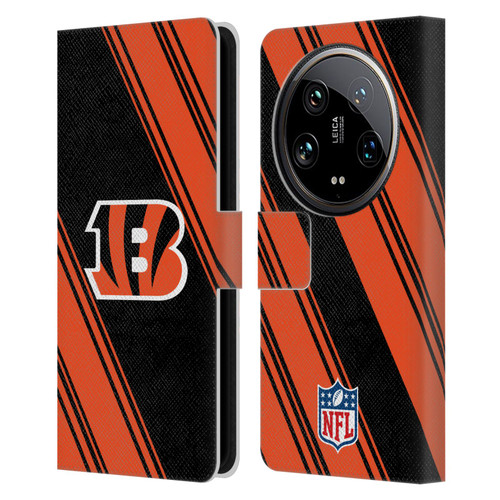 NFL Cincinnati Bengals Artwork Stripes Leather Book Wallet Case Cover For Xiaomi 14 Ultra