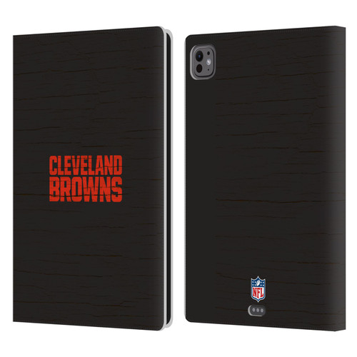 NFL Cleveland Browns Logo Distressed Look Leather Book Wallet Case Cover For Apple iPad Pro 11 M4 2024