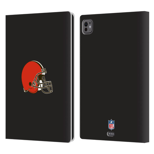 NFL Cleveland Browns Logo Plain Leather Book Wallet Case Cover For Apple iPad Pro 11 M4 2024
