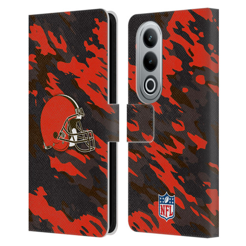 NFL Cleveland Browns Logo Camou Leather Book Wallet Case Cover For OPPO OnePlus Ace 3V 5G