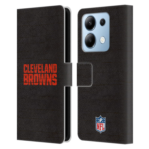 NFL Cleveland Browns Logo Distressed Look Leather Book Wallet Case Cover For Xiaomi Redmi Note 13/13 Pro 5G