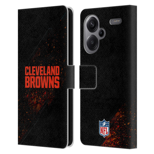 NFL Cleveland Browns Logo Blur Leather Book Wallet Case Cover For Xiaomi Redmi Note 13 Pro Plus 5G