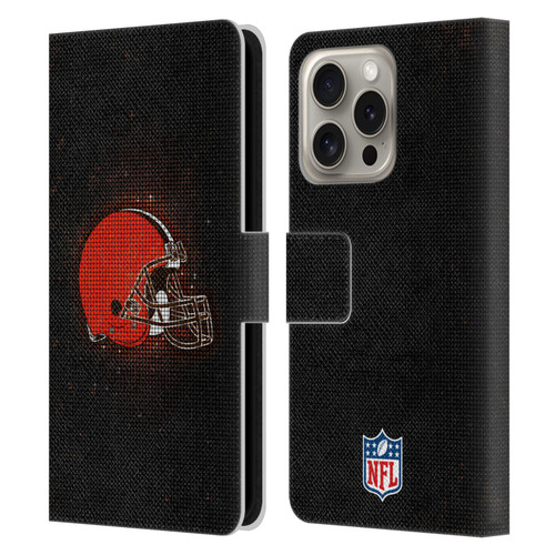 NFL Cleveland Browns Artwork LED Leather Book Wallet Case Cover For Apple iPhone 16 Pro