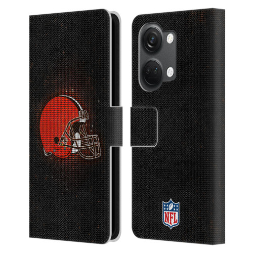 NFL Cleveland Browns Artwork LED Leather Book Wallet Case Cover For OnePlus Nord 3 5G
