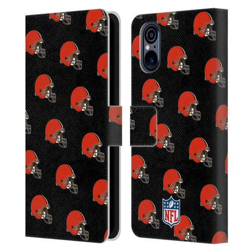 NFL Cleveland Browns Artwork Patterns Leather Book Wallet Case Cover For Sony Xperia 5 V 5G