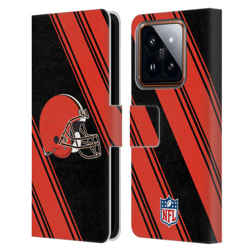NFL Cleveland Browns Artwork Stripes Leather Book Wallet Case Cover For Xiaomi 14