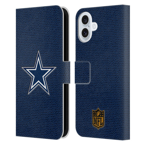 NFL Dallas Cowboys Logo Football Leather Book Wallet Case Cover For Apple iPhone 16 Plus