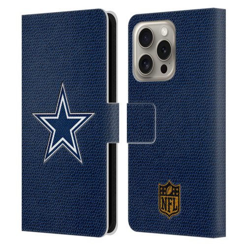 NFL Dallas Cowboys Logo Football Leather Book Wallet Case Cover For Apple iPhone 16 Pro