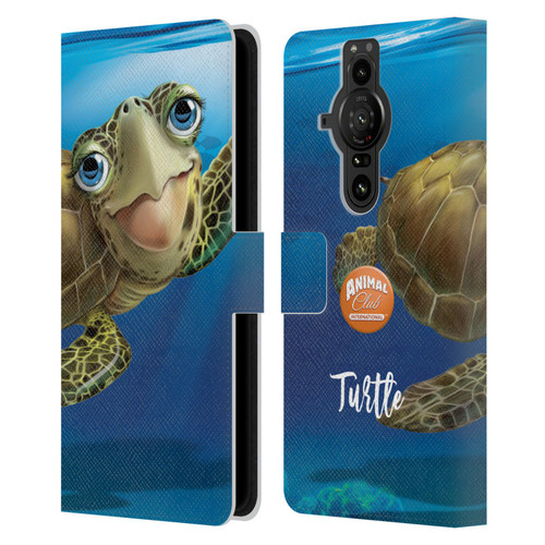 Animal Club International Underwater Sea Turtle Leather Book Wallet Case Cover For Sony Xperia Pro-I