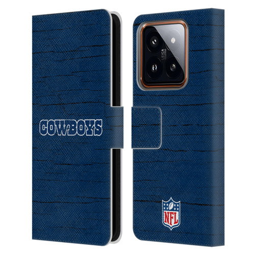 NFL Dallas Cowboys Logo Distressed Look Leather Book Wallet Case Cover For Xiaomi 14