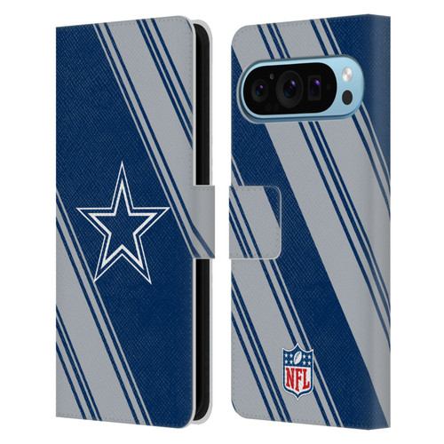 NFL Dallas Cowboys Artwork Stripes Leather Book Wallet Case Cover For Google Pixel 9 / Pixel 9 Pro
