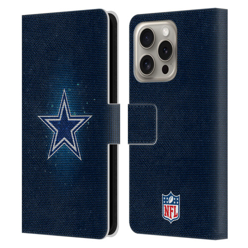 NFL Dallas Cowboys Artwork LED Leather Book Wallet Case Cover For Apple iPhone 16 Pro