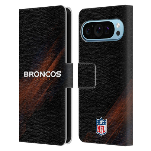 NFL Denver Broncos Logo Blur Leather Book Wallet Case Cover For Google Pixel 9 / Pixel 9 Pro