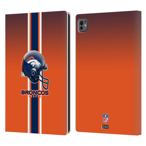 NFL Denver Broncos Logo Helmet Leather Book Wallet Case Cover For Apple iPad Pro 11 M4 2024