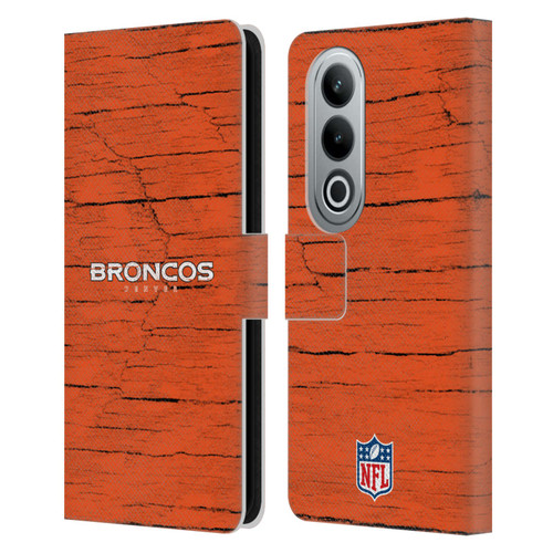 NFL Denver Broncos Logo Distressed Look Leather Book Wallet Case Cover For OPPO OnePlus Ace 3V 5G