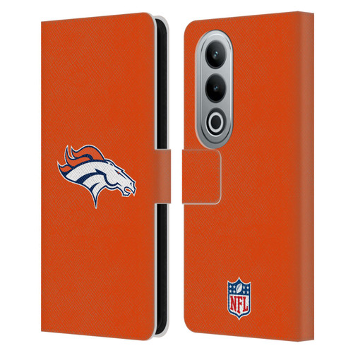 NFL Denver Broncos Logo Plain Leather Book Wallet Case Cover For OPPO OnePlus Ace 3V 5G
