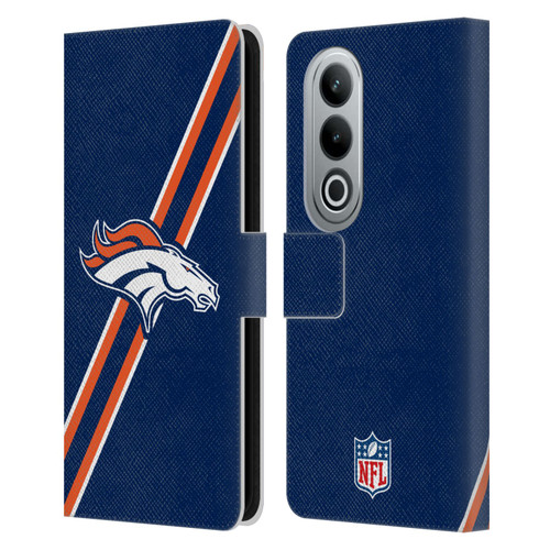 NFL Denver Broncos Logo Stripes Leather Book Wallet Case Cover For OPPO OnePlus Ace 3V 5G