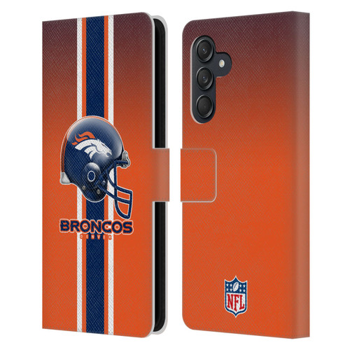 NFL Denver Broncos Logo Helmet Leather Book Wallet Case Cover For Samsung Galaxy M55 5G