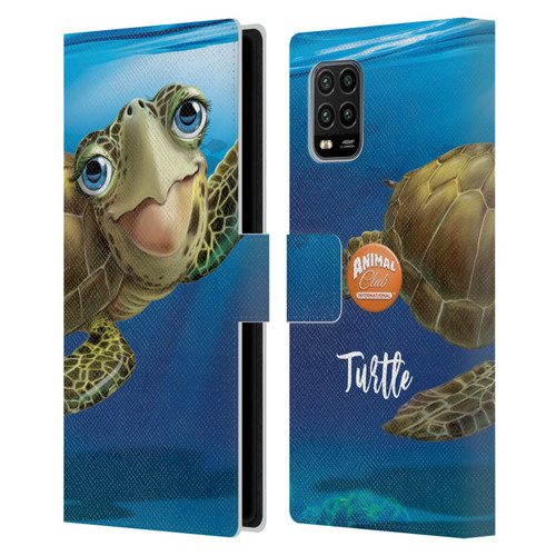 Animal Club International Underwater Sea Turtle Leather Book Wallet Case Cover For Xiaomi Mi 10 Lite 5G