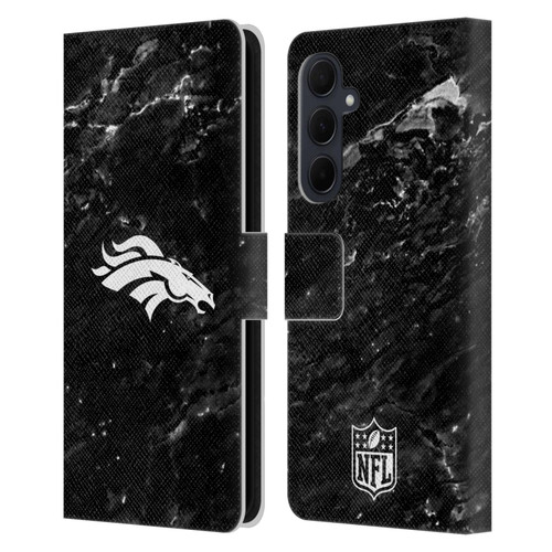NFL Denver Broncos Artwork Marble Leather Book Wallet Case Cover For Samsung Galaxy A35 5G