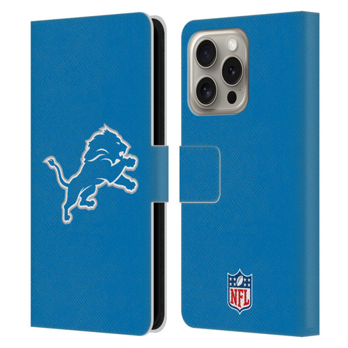 NFL Detroit Lions Logo Plain Leather Book Wallet Case Cover For Apple iPhone 16 Pro NFL Detroit Lions Logo Plain Leather Book Wallet Case Cover For Apple iPhone 16 Pro