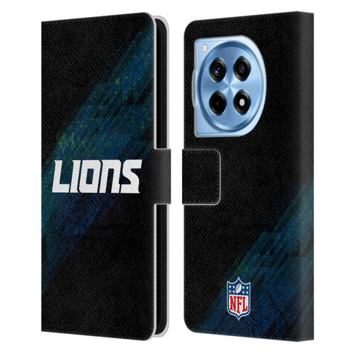 NFL Detroit Lions Logo Blur Leather Book Wallet Case Cover For OnePlus 12R