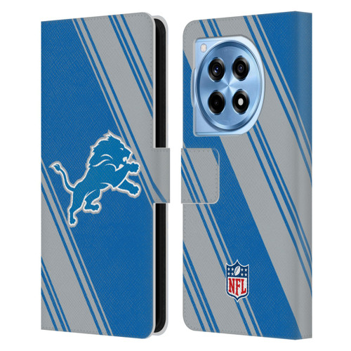 NFL Detroit Lions Artwork Stripes Leather Book Wallet Case Cover For OnePlus 12R