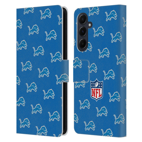 NFL Detroit Lions Artwork Patterns Leather Book Wallet Case Cover For Samsung Galaxy A55 5G