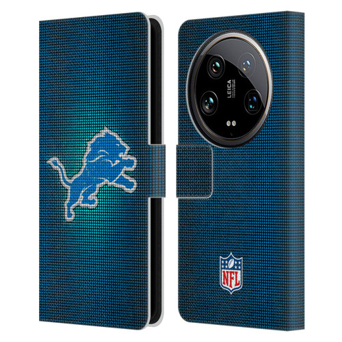 NFL Detroit Lions Artwork LED Leather Book Wallet Case Cover For Xiaomi 14 Ultra
