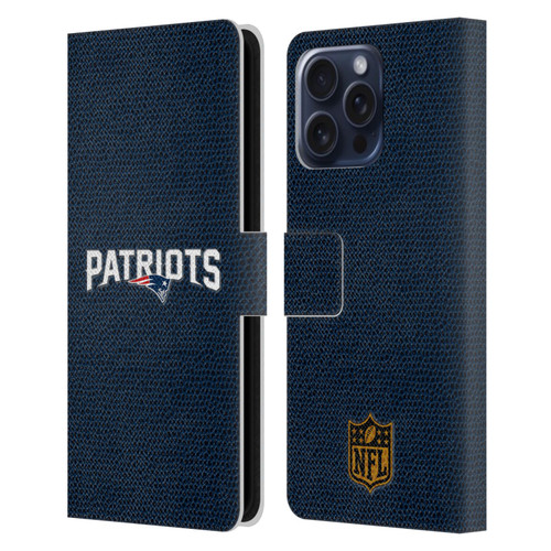NFL New England Patriots Logo Football Leather Book Wallet Case Cover For Apple iPhone 16 Pro Max