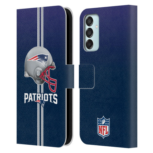NFL New England Patriots Logo Helmet Leather Book Wallet Case Cover For Samsung Galaxy M15/F15 5G