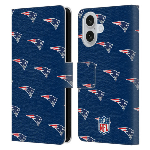 NFL New England Patriots Artwork Patterns Leather Book Wallet Case Cover For Apple iPhone 16