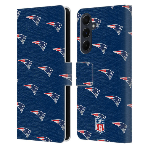 NFL New England Patriots Artwork Patterns Leather Book Wallet Case Cover For Samsung Galaxy A55 5G