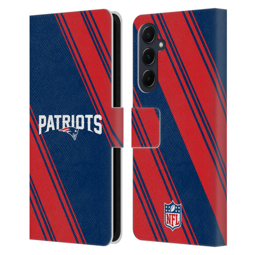NFL New England Patriots Artwork Stripes Leather Book Wallet Case Cover For Samsung Galaxy A55 5G NFL New England Patriots Artwork Stripes Leather Book Wallet Case Cover For Samsung Galaxy A55 5G