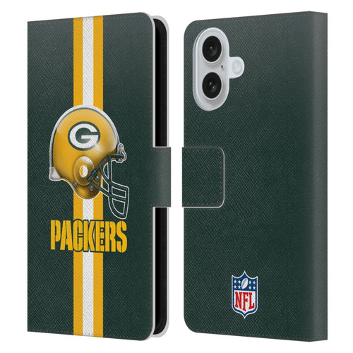 NFL Green Bay Packers Logo Helmet Leather Book Wallet Case Cover For Apple iPhone 16